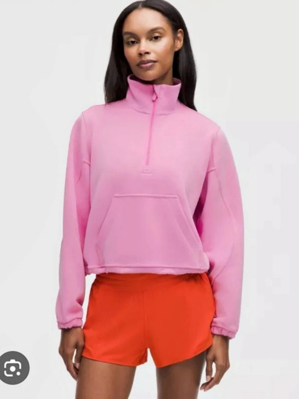 Lululemon Softstream Oversized Funnel-Neck Half Zip Pink Pullover Suze 4